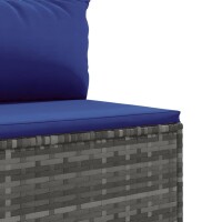 vidaXL 11-tlg. Garten-Lounge-Set mit Kissen Grau Poly Rattan