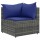 vidaXL 11-tlg. Garten-Lounge-Set mit Kissen Grau Poly Rattan