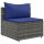 vidaXL 11-tlg. Garten-Lounge-Set mit Kissen Grau Poly Rattan