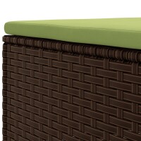 vidaXL 4-tlg. Garten-Lounge-Set mit Kissen Braun Poly Rattan