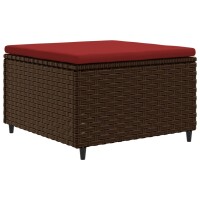 vidaXL 5-tlg. Garten-Lounge-Set mit Kissen Braun Poly Rattan