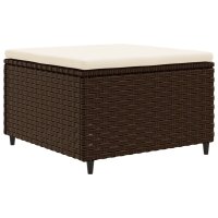 vidaXL 7-tlg. Garten-Lounge-Set mit Kissen Braun Poly Rattan