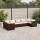 vidaXL 7-tlg. Garten-Lounge-Set mit Kissen Braun Poly Rattan