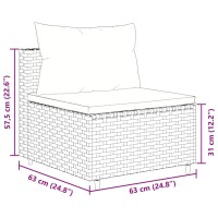 vidaXL 8-tlg. Garten-Lounge-Set mit Kissen Braun Poly Rattan