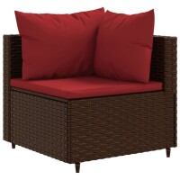 vidaXL 8-tlg. Garten-Lounge-Set mit Kissen Braun Poly Rattan