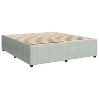 vidaXL Boxspringbett mit Matratze Hellgrau 200x200 cm Samt