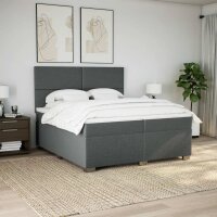 vidaXL Boxspringbett mit Matratze Dunkelgrau 200x200 cm Stoff