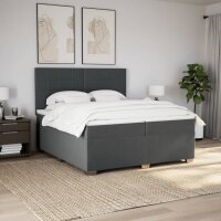 vidaXL Boxspringbett mit Matratze Dunkelgrau 200x200 cm Stoff