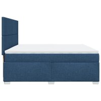 vidaXL Boxspringbett mit Matratze Blau 200x200 cm Stoff