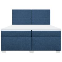 vidaXL Boxspringbett mit Matratze Blau 200x200 cm Stoff