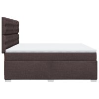 vidaXL Boxspringbett mit Matratze Dunkelbraun 200x200 cm Stoff