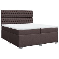 vidaXL Boxspringbett mit Matratze Dunkelbraun 200x200 cm Stoff