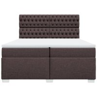 vidaXL Boxspringbett mit Matratze Dunkelbraun 200x200 cm Stoff