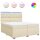 vidaXL Boxspringbett mit Matratze Creme 200x200 cm Stoff