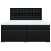 vidaXL Boxspringbett mit Matratze Schwarz 200x200 cm Stoff