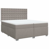 vidaXL Boxspringbett mit Matratze Taupe 200x200 cm Stoff