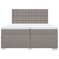 vidaXL Boxspringbett mit Matratze Taupe 200x200 cm Stoff