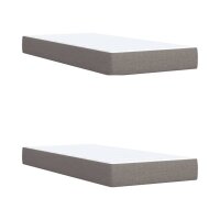 vidaXL Boxspringbett mit Matratze Taupe 200x200 cm Stoff