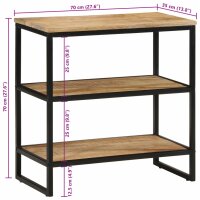 vidaXL Konsolentisch 70x35x70 cm Raues Massivholz Mango