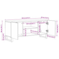 vidaXL TV-Schrank 105x34x46 cm Massivholz Akazie