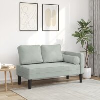 vidaXL Chaiselongue mit Kissen Hellgrau Samt