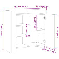 vidaXL Sideboard Sonoma-Eiche 73,5x35x75 cm Holzwerkstoff