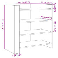 vidaXL Sideboard Braun Eichen-Optik 73,5x35x75 cm Holzwerkstoff