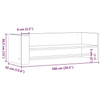 vidaXL Wandregal Schwarz 100x35x30,5 cm Holzwerkstoff