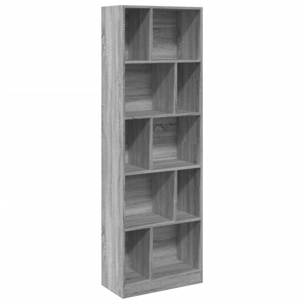 vidaXL B&uuml;cherregal Grau Sonoma 57x28,5x174 cm Holzwerkstoff