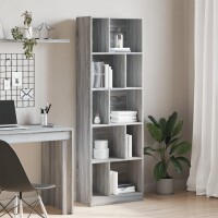 vidaXL B&uuml;cherregal Grau Sonoma 57x28,5x174 cm Holzwerkstoff