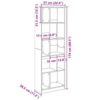 vidaXL B&uuml;cherregal Grau Sonoma 57x28,5x174 cm Holzwerkstoff