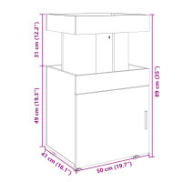 vidaXL Barwagen R&auml;uchereiche 50x41x89 cm Holzwerkstoff