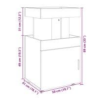 vidaXL Barwagen Sonoma-Eiche 50x41x89 cm Holzwerkstoff