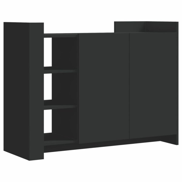 vidaXL Sideboard Schwarz 100x35x75 cm Holzwerkstoff