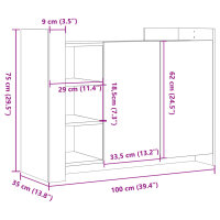 vidaXL Sideboard Schwarz 100x35x75 cm Holzwerkstoff