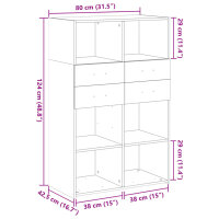 vidaXL Highboard Wei&szlig; 80x42,5x124 cm Holzwerkstoff