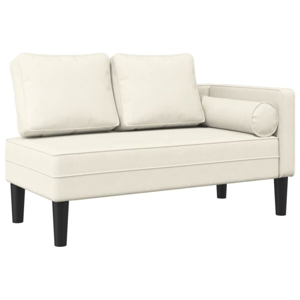 vidaXL Chaiselongue mit Kissen Creme Samt