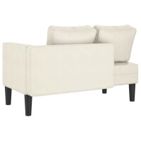 vidaXL Chaiselongue mit Kissen Creme Samt