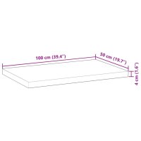 vidaXL Tischplatte Rechteckig 100x50x4 cm Massivholz Akazie