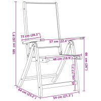 vidaXL Gartenst&uuml;hle 2 Stk. Klappbar Massivholz Akazie und Textilene