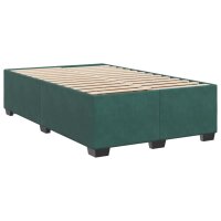 vidaXL Boxspringbett mit Matratze Dunkelgr&uuml;n 120x190 cm Samt