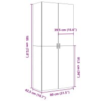 vidaXL Highboard Wei&szlig; 80x42,5x185 cm Holzwerkstoff