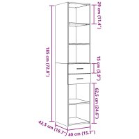 vidaXL Highboard Wei&szlig; 40x42,5x185 cm Holzwerkstoff