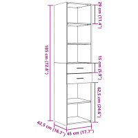 vidaXL Highboard Wei&szlig; 45x42,5x185 cm Holzwerkstoff