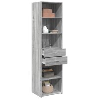 vidaXL Highboard Grau Sonoma 50x42,5x185 cm Holzwerkstoff