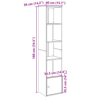 vidaXL B&uuml;cherregal R&auml;uchereiche 40x36x189 cm Holzwerkstoff