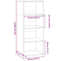 vidaXL Highboard Schwarz 50x41x124 cm Holzwerkstoff