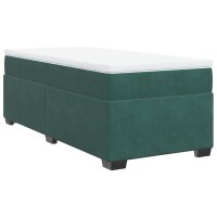 vidaXL Boxspringbett mit Matratze Dunkelgr&uuml;n 100x200 cm Samt