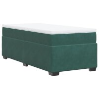 vidaXL Boxspringbett mit Matratze Dunkelgr&uuml;n 100x200 cm Samt