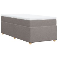 vidaXL Boxspringbett mit Matratze Taupe 100x200 cm Stoff